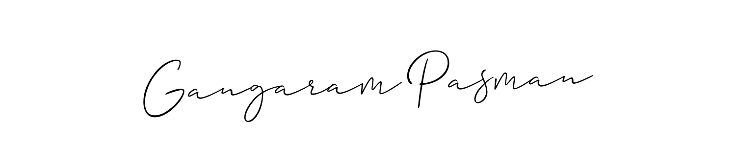 How to make Gangaram Pasman signature? Allison_Script is a professional autograph style. Create handwritten signature for Gangaram Pasman name. Gangaram Pasman signature style 2 images and pictures png