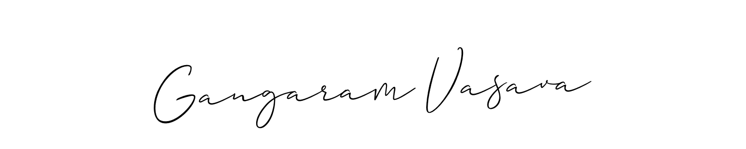 Allison_Script is a professional signature style that is perfect for those who want to add a touch of class to their signature. It is also a great choice for those who want to make their signature more unique. Get Gangaram Vasava name to fancy signature for free. Gangaram Vasava signature style 2 images and pictures png