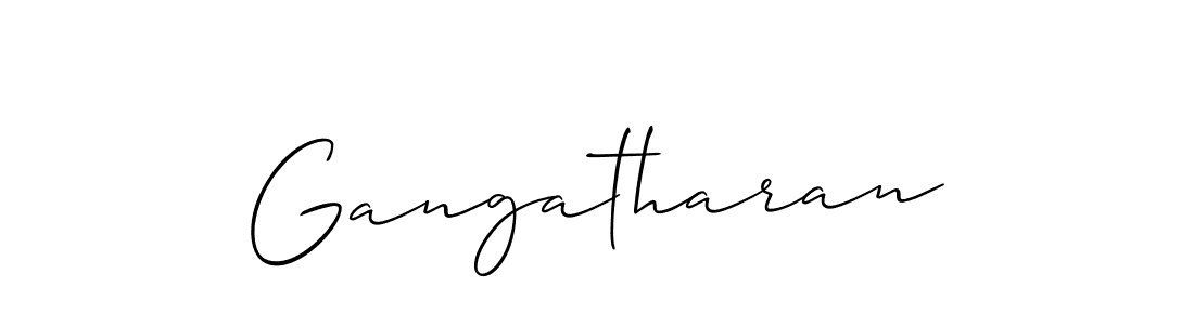 Use a signature maker to create a handwritten signature online. With this signature software, you can design (Allison_Script) your own signature for name Gangatharan. Gangatharan signature style 2 images and pictures png