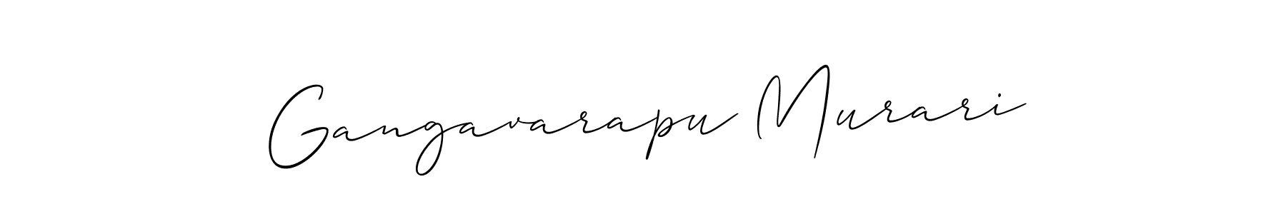 Also You can easily find your signature by using the search form. We will create Gangavarapu Murari name handwritten signature images for you free of cost using Allison_Script sign style. Gangavarapu Murari signature style 2 images and pictures png