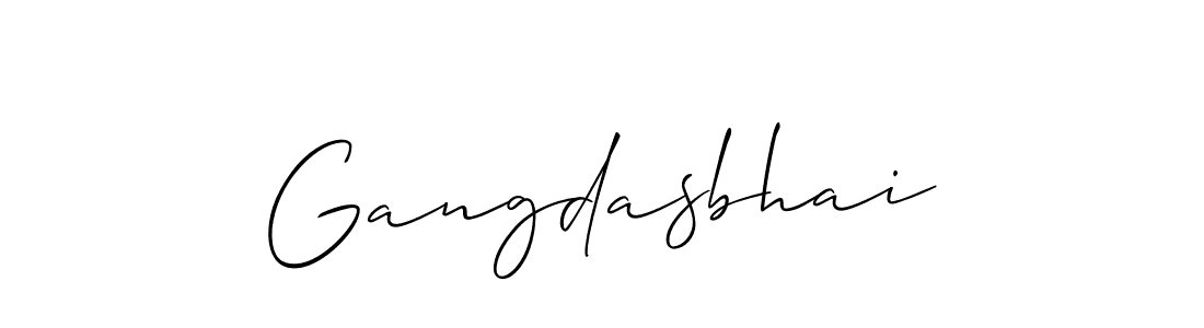 Design your own signature with our free online signature maker. With this signature software, you can create a handwritten (Allison_Script) signature for name Gangdasbhai. Gangdasbhai signature style 2 images and pictures png