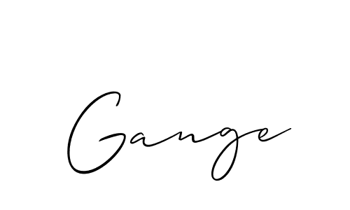 Create a beautiful signature design for name Gange. With this signature (Allison_Script) fonts, you can make a handwritten signature for free. Gange signature style 2 images and pictures png