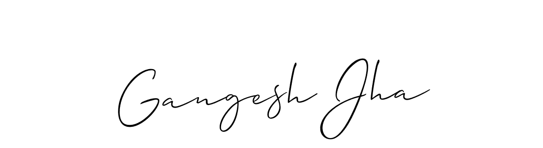 You should practise on your own different ways (Allison_Script) to write your name (Gangesh Jha) in signature. don't let someone else do it for you. Gangesh Jha signature style 2 images and pictures png