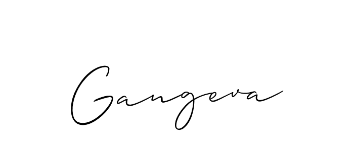 Use a signature maker to create a handwritten signature online. With this signature software, you can design (Allison_Script) your own signature for name Gangeva. Gangeva signature style 2 images and pictures png