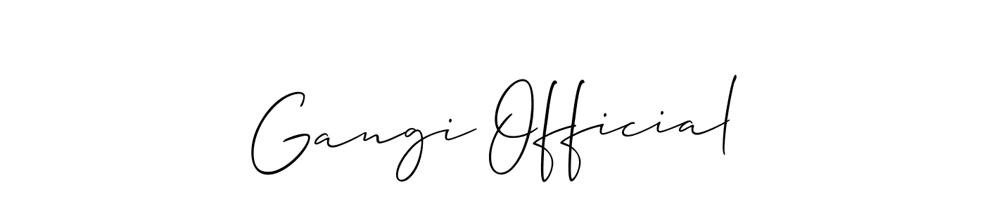 You should practise on your own different ways (Allison_Script) to write your name (Gangi Official) in signature. don't let someone else do it for you. Gangi Official signature style 2 images and pictures png