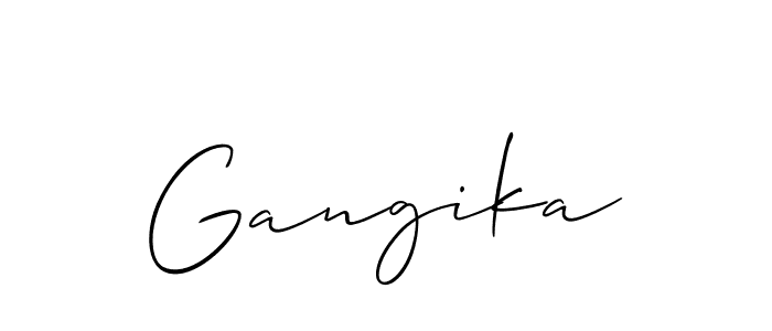 It looks lik you need a new signature style for name Gangika. Design unique handwritten (Allison_Script) signature with our free signature maker in just a few clicks. Gangika signature style 2 images and pictures png