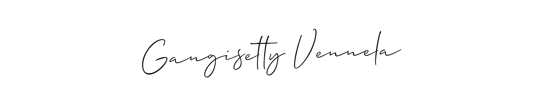 How to make Gangisetty Vennela signature? Allison_Script is a professional autograph style. Create handwritten signature for Gangisetty Vennela name. Gangisetty Vennela signature style 2 images and pictures png