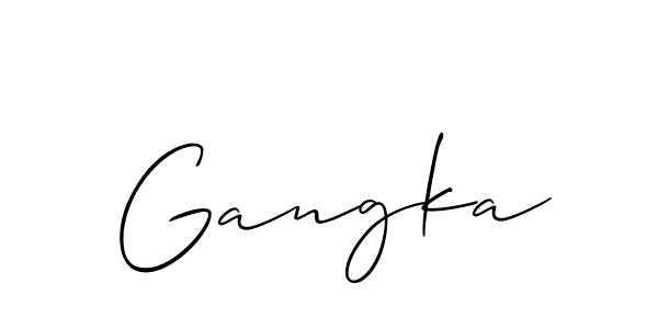 Use a signature maker to create a handwritten signature online. With this signature software, you can design (Allison_Script) your own signature for name Gangka. Gangka signature style 2 images and pictures png