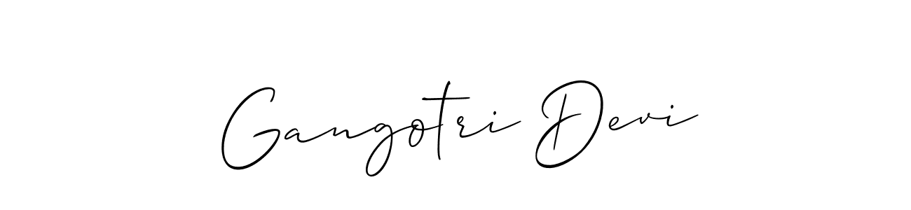 if you are searching for the best signature style for your name Gangotri Devi. so please give up your signature search. here we have designed multiple signature styles  using Allison_Script. Gangotri Devi signature style 2 images and pictures png