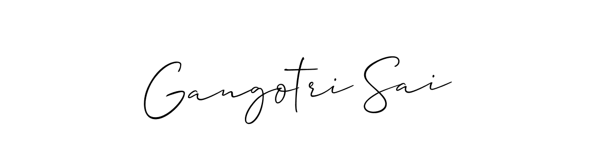 Similarly Allison_Script is the best handwritten signature design. Signature creator online .You can use it as an online autograph creator for name Gangotri Sai. Gangotri Sai signature style 2 images and pictures png