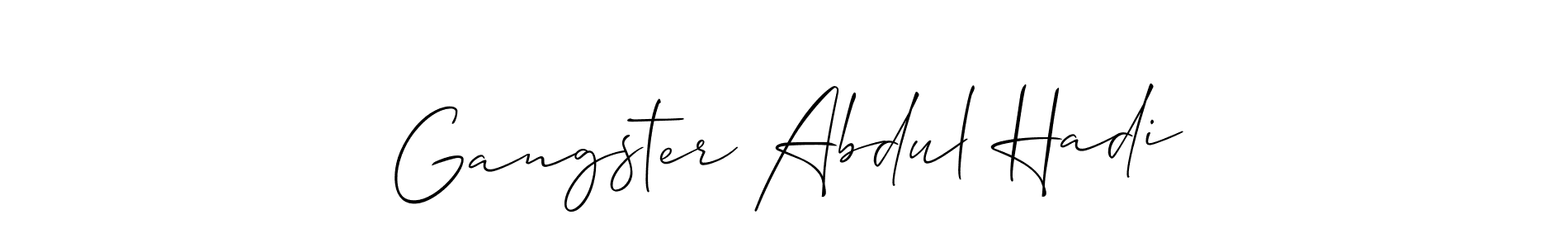 This is the best signature style for the Gangster Abdul Hadi name. Also you like these signature font (Allison_Script). Mix name signature. Gangster Abdul Hadi signature style 2 images and pictures png