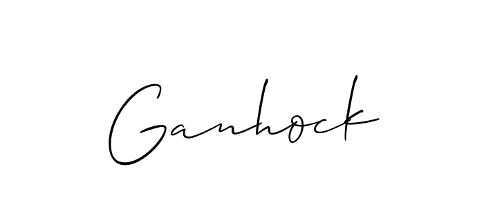 Allison_Script is a professional signature style that is perfect for those who want to add a touch of class to their signature. It is also a great choice for those who want to make their signature more unique. Get Ganhock name to fancy signature for free. Ganhock signature style 2 images and pictures png