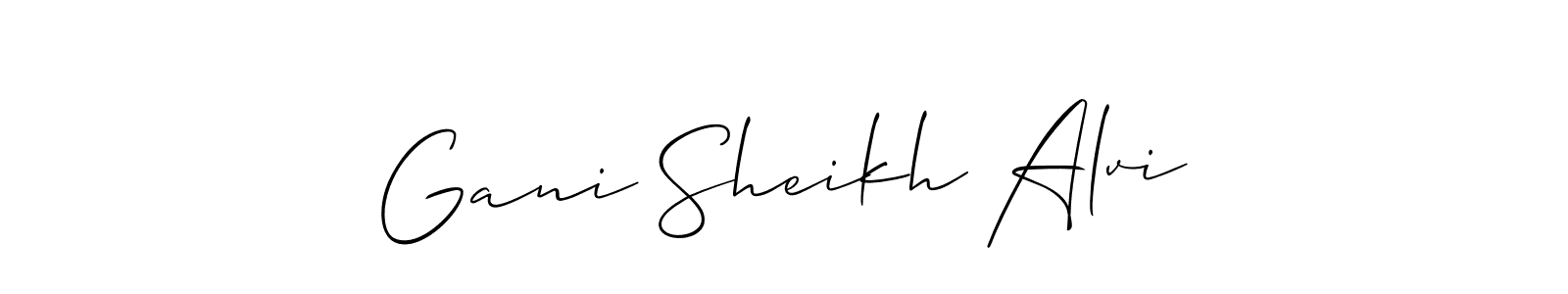 Create a beautiful signature design for name Gani Sheikh Alvi. With this signature (Allison_Script) fonts, you can make a handwritten signature for free. Gani Sheikh Alvi signature style 2 images and pictures png