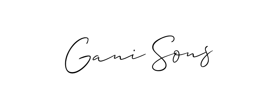 Allison_Script is a professional signature style that is perfect for those who want to add a touch of class to their signature. It is also a great choice for those who want to make their signature more unique. Get Gani Sons name to fancy signature for free. Gani Sons signature style 2 images and pictures png