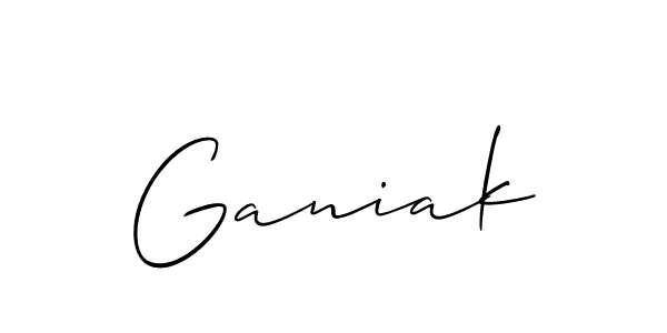 Make a beautiful signature design for name Ganiak. With this signature (Allison_Script) style, you can create a handwritten signature for free. Ganiak signature style 2 images and pictures png