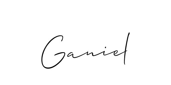 Make a beautiful signature design for name Ganiel. With this signature (Allison_Script) style, you can create a handwritten signature for free. Ganiel signature style 2 images and pictures png