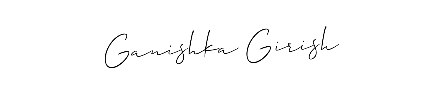 You should practise on your own different ways (Allison_Script) to write your name (Ganishka Girish) in signature. don't let someone else do it for you. Ganishka Girish signature style 2 images and pictures png