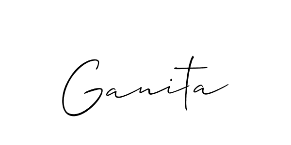 if you are searching for the best signature style for your name Ganita. so please give up your signature search. here we have designed multiple signature styles  using Allison_Script. Ganita signature style 2 images and pictures png