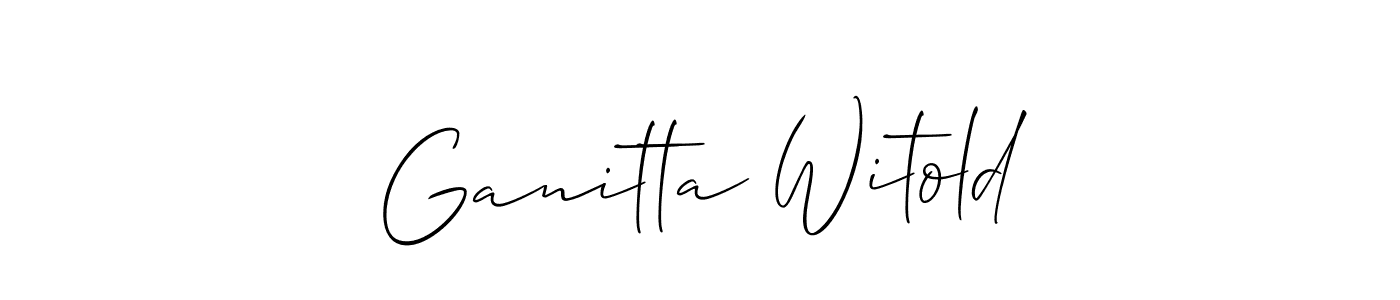 Ganitta Witold stylish signature style. Best Handwritten Sign (Allison_Script) for my name. Handwritten Signature Collection Ideas for my name Ganitta Witold. Ganitta Witold signature style 2 images and pictures png