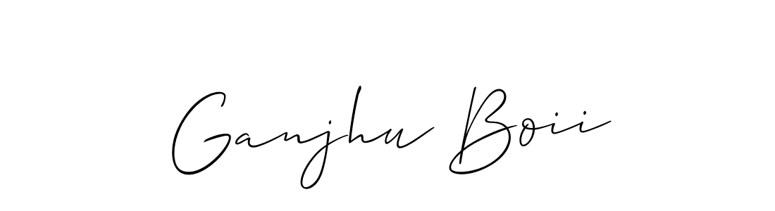 How to make Ganjhu Boii name signature. Use Allison_Script style for creating short signs online. This is the latest handwritten sign. Ganjhu Boii signature style 2 images and pictures png