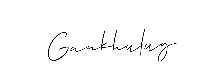 The best way (Allison_Script) to make a short signature is to pick only two or three words in your name. The name Gankhulug include a total of six letters. For converting this name. Gankhulug signature style 2 images and pictures png