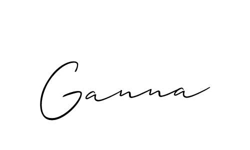 Make a beautiful signature design for name Ganna. With this signature (Allison_Script) style, you can create a handwritten signature for free. Ganna signature style 2 images and pictures png