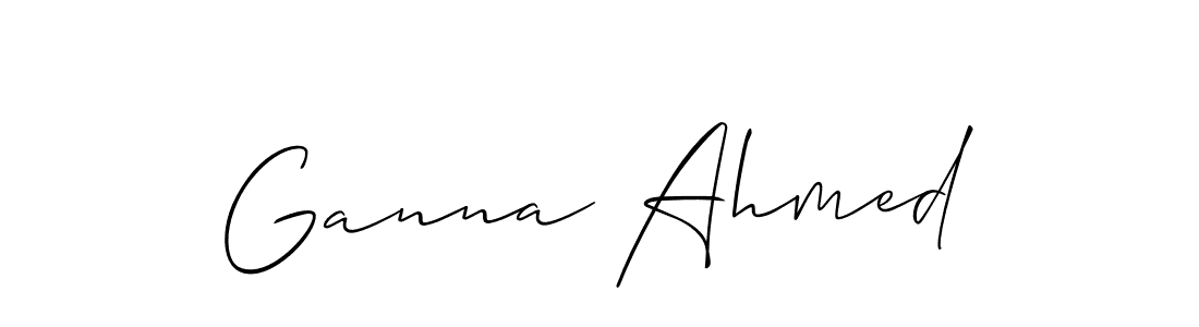 Design your own signature with our free online signature maker. With this signature software, you can create a handwritten (Allison_Script) signature for name Ganna Ahmed. Ganna Ahmed signature style 2 images and pictures png