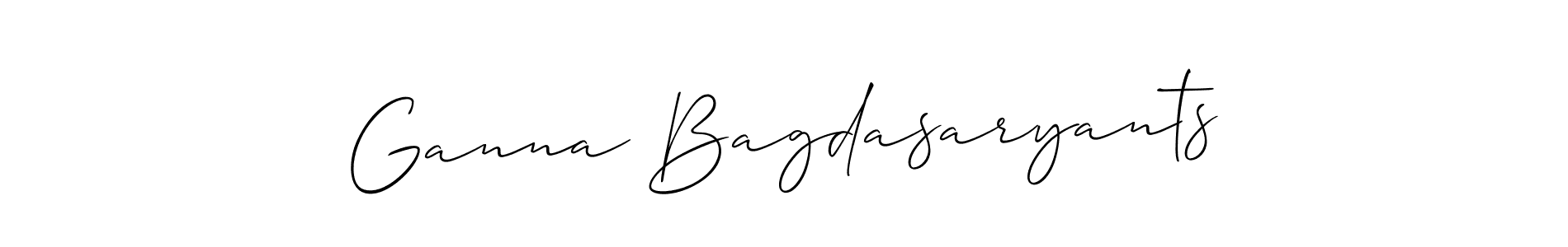 Make a beautiful signature design for name Ganna Bagdasaryants. With this signature (Allison_Script) style, you can create a handwritten signature for free. Ganna Bagdasaryants signature style 2 images and pictures png