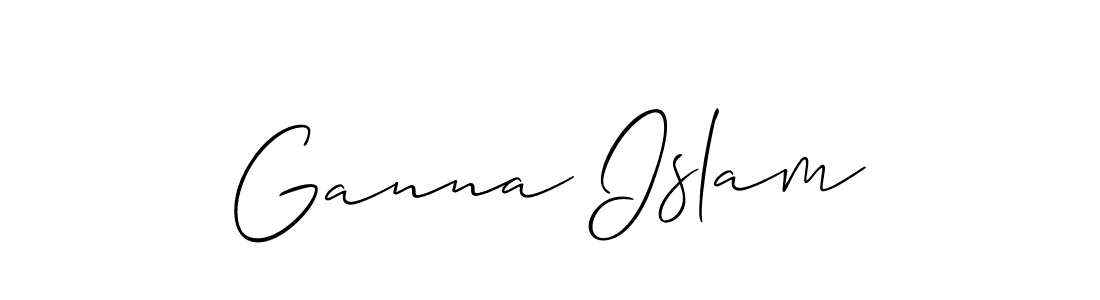 How to make Ganna Islam name signature. Use Allison_Script style for creating short signs online. This is the latest handwritten sign. Ganna Islam signature style 2 images and pictures png