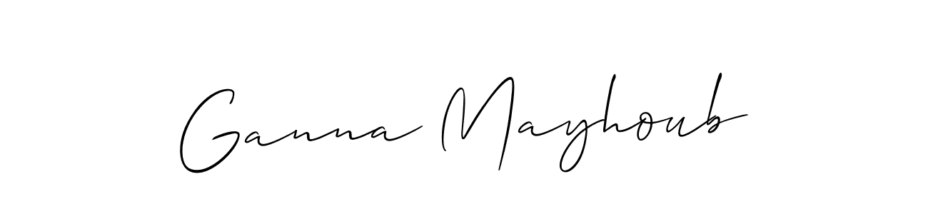 Also You can easily find your signature by using the search form. We will create Ganna Mayhoub name handwritten signature images for you free of cost using Allison_Script sign style. Ganna Mayhoub signature style 2 images and pictures png