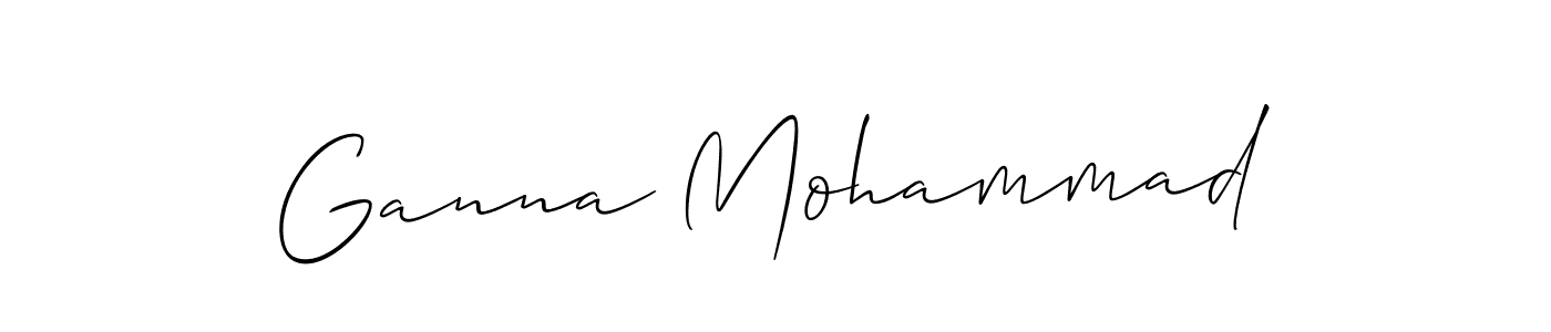 The best way (Allison_Script) to make a short signature is to pick only two or three words in your name. The name Ganna Mohammad include a total of six letters. For converting this name. Ganna Mohammad signature style 2 images and pictures png