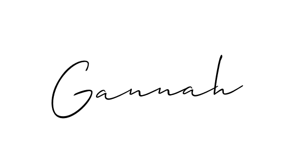 Design your own signature with our free online signature maker. With this signature software, you can create a handwritten (Allison_Script) signature for name Gannah. Gannah signature style 2 images and pictures png