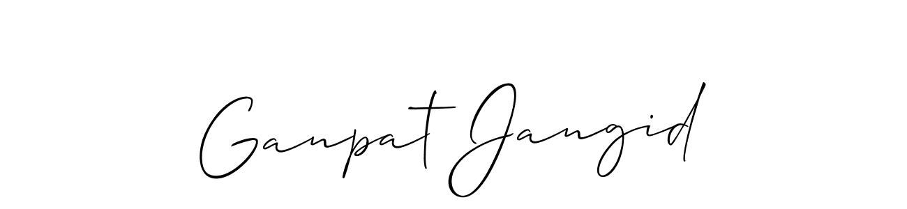 Similarly Allison_Script is the best handwritten signature design. Signature creator online .You can use it as an online autograph creator for name Ganpat Jangid. Ganpat Jangid signature style 2 images and pictures png