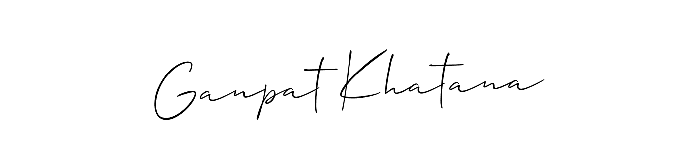 Allison_Script is a professional signature style that is perfect for those who want to add a touch of class to their signature. It is also a great choice for those who want to make their signature more unique. Get Ganpat Khatana name to fancy signature for free. Ganpat Khatana signature style 2 images and pictures png