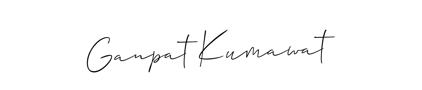 This is the best signature style for the Ganpat Kumawat name. Also you like these signature font (Allison_Script). Mix name signature. Ganpat Kumawat signature style 2 images and pictures png