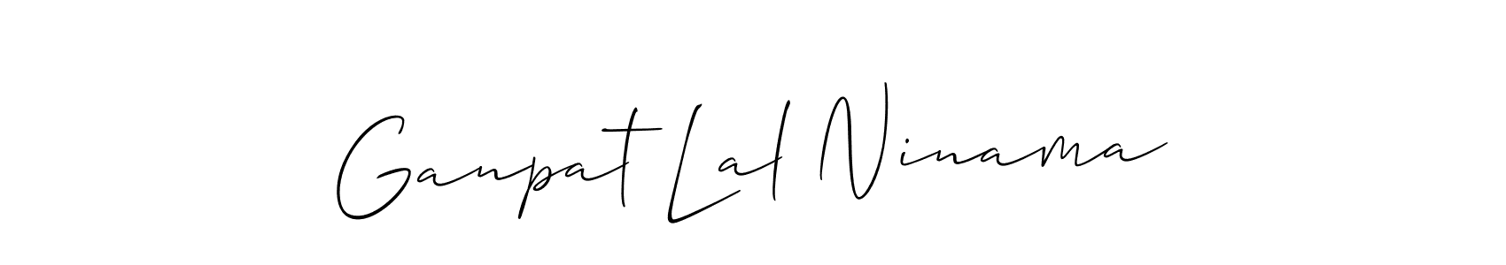 You should practise on your own different ways (Allison_Script) to write your name (Ganpat Lal Ninama) in signature. don't let someone else do it for you. Ganpat Lal Ninama signature style 2 images and pictures png