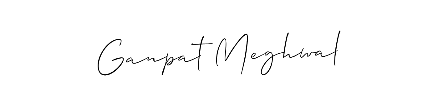 It looks lik you need a new signature style for name Ganpat Meghwal. Design unique handwritten (Allison_Script) signature with our free signature maker in just a few clicks. Ganpat Meghwal signature style 2 images and pictures png