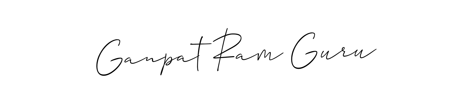 Make a beautiful signature design for name Ganpat Ram Guru. With this signature (Allison_Script) style, you can create a handwritten signature for free. Ganpat Ram Guru signature style 2 images and pictures png