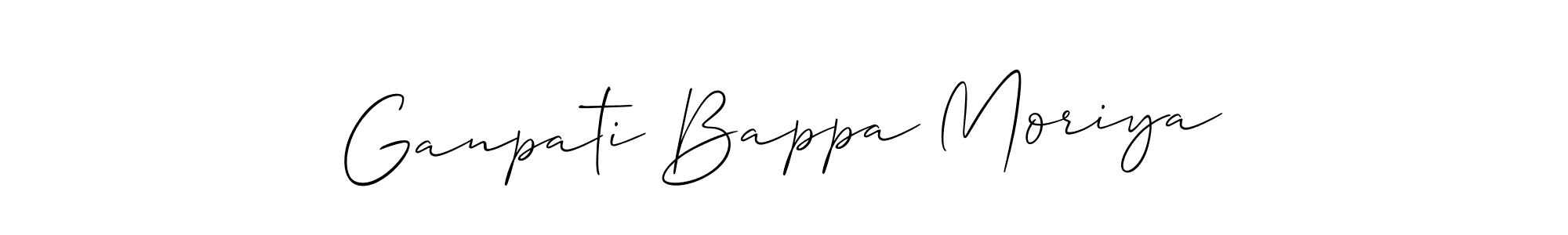 Allison_Script is a professional signature style that is perfect for those who want to add a touch of class to their signature. It is also a great choice for those who want to make their signature more unique. Get Ganpati Bappa Moriya name to fancy signature for free. Ganpati Bappa Moriya signature style 2 images and pictures png