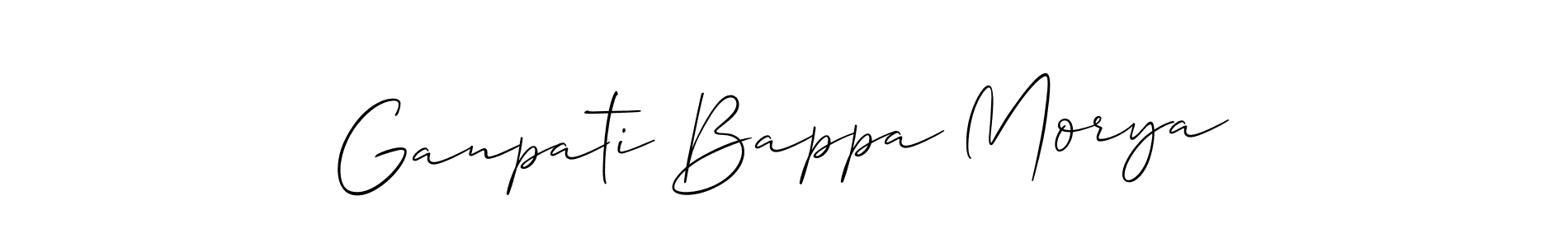 How to Draw Ganpati Bappa Morya signature style? Allison_Script is a latest design signature styles for name Ganpati Bappa Morya. Ganpati Bappa Morya signature style 2 images and pictures png