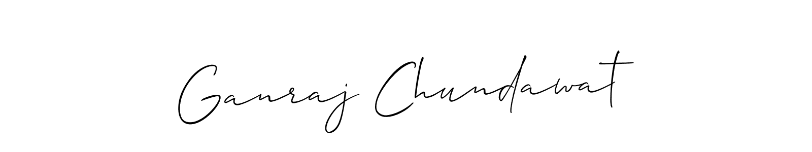 Also we have Ganraj Chundawat name is the best signature style. Create professional handwritten signature collection using Allison_Script autograph style. Ganraj Chundawat signature style 2 images and pictures png