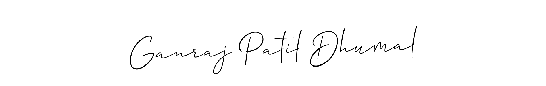 You should practise on your own different ways (Allison_Script) to write your name (Ganraj Patil Dhumal) in signature. don't let someone else do it for you. Ganraj Patil Dhumal signature style 2 images and pictures png