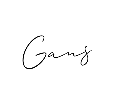 Also we have Gans name is the best signature style. Create professional handwritten signature collection using Allison_Script autograph style. Gans signature style 2 images and pictures png