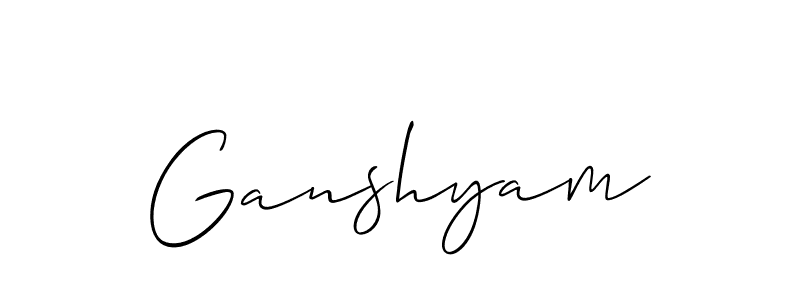 How to make Ganshyam signature? Allison_Script is a professional autograph style. Create handwritten signature for Ganshyam name. Ganshyam signature style 2 images and pictures png