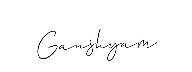 Also You can easily find your signature by using the search form. We will create Ganshyam name handwritten signature images for you free of cost using Allison_Script sign style. Ganshyam signature style 2 images and pictures png