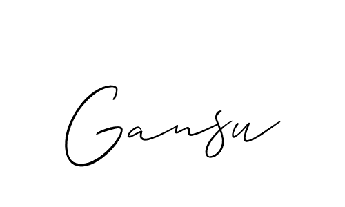 Also we have Gansu name is the best signature style. Create professional handwritten signature collection using Allison_Script autograph style. Gansu signature style 2 images and pictures png
