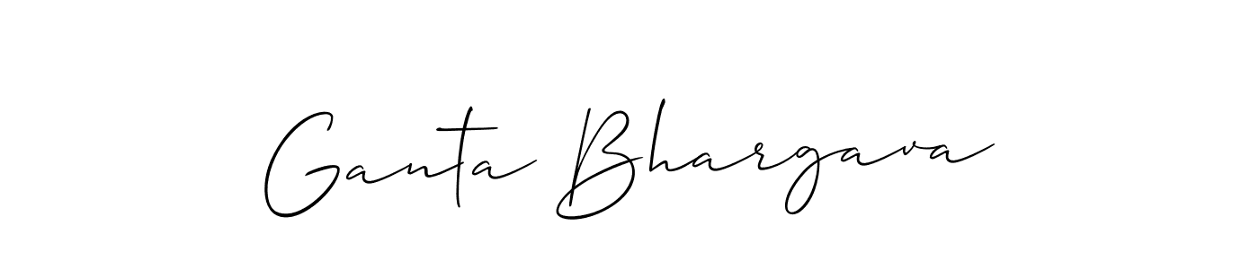 Allison_Script is a professional signature style that is perfect for those who want to add a touch of class to their signature. It is also a great choice for those who want to make their signature more unique. Get Ganta Bhargava name to fancy signature for free. Ganta Bhargava signature style 2 images and pictures png