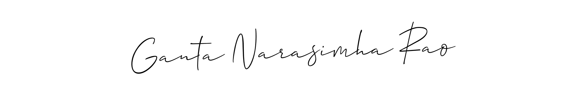 Make a beautiful signature design for name Ganta Narasimha Rao. With this signature (Allison_Script) style, you can create a handwritten signature for free. Ganta Narasimha Rao signature style 2 images and pictures png