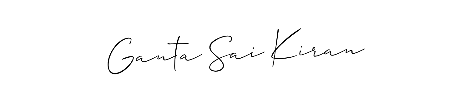 Create a beautiful signature design for name Ganta Sai Kiran. With this signature (Allison_Script) fonts, you can make a handwritten signature for free. Ganta Sai Kiran signature style 2 images and pictures png