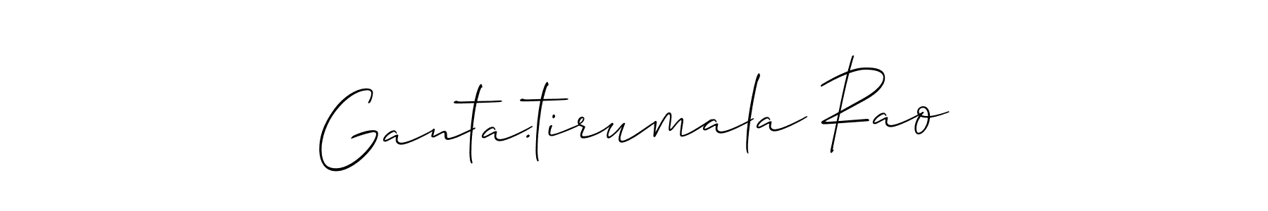 The best way (Allison_Script) to make a short signature is to pick only two or three words in your name. The name Ganta.tirumala Rao include a total of six letters. For converting this name. Ganta.tirumala Rao signature style 2 images and pictures png